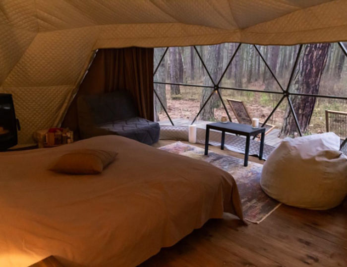 Купольный дом 2-местный - Глэмпинг Villy Uley / Вилли Улей Ока Ступино