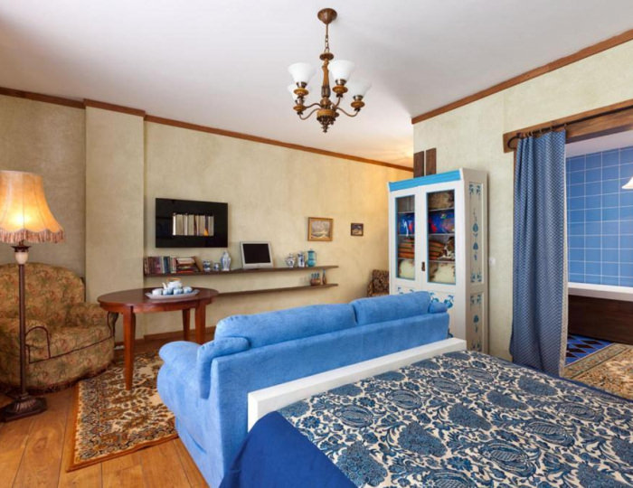 2-комнатные апартаменты люкс с 1 двуспальной кроватью - Отель Chalet Apartments / Шале Апартмент Звенигород