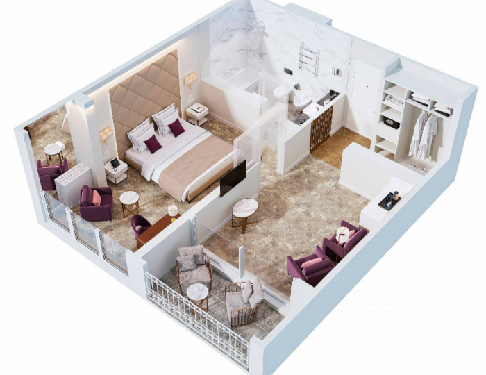 2-местное 2-комн. люкс с балк. - Санаторий «Плаза» Кисловодск