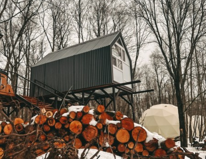 Домик 3-местный на дереве Лондонский туман - Глэмпинг Vazuza Love / Вазуза Лав Лебедки