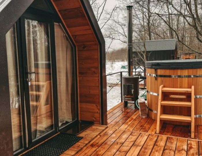 Дом 3-местный на дереве Цветы сакуры - Глэмпинг Vazuza Love / Вазуза Лав Лебедки