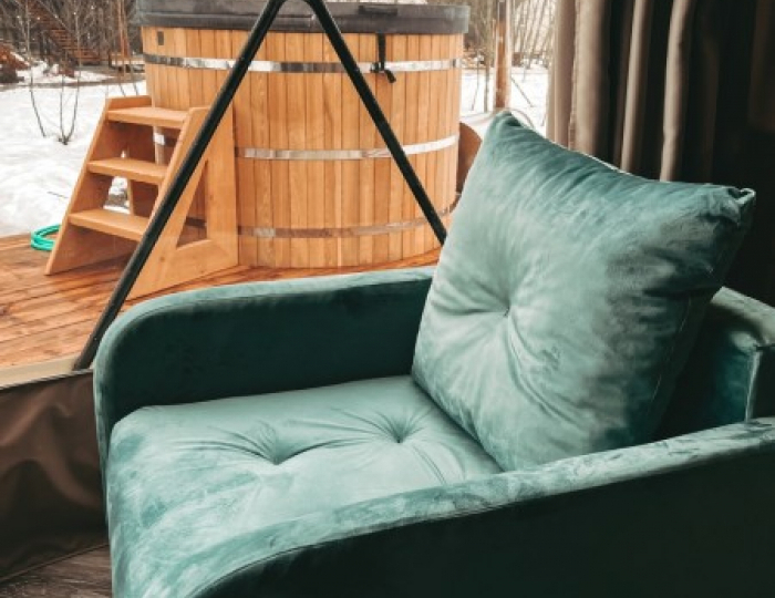 Люкс геокупол 4-местный Свидание на крыше - Глэмпинг Vazuza Love / Вазуза Лав Лебедки