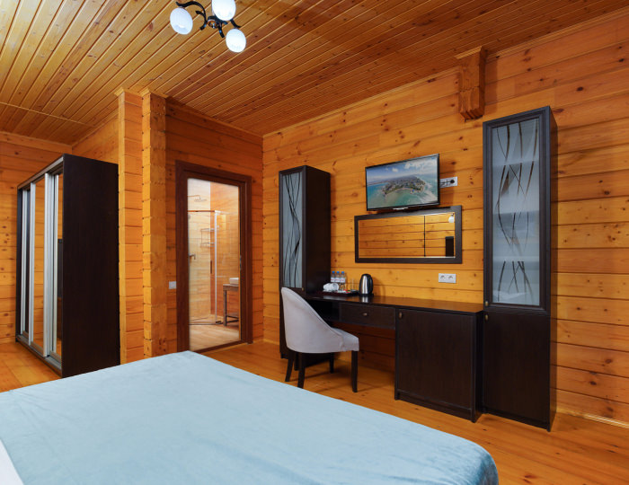 Делюкс 2-местный деревянный 1 этаж с 3-мя доп.местами - Курортный отель «Славянка» Анапа