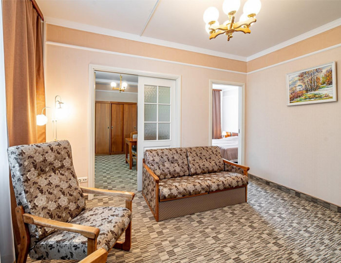 3-комнатный номер стандарт с 1 двуспальной кроватью - Отель «Дубна» (Корпус 1)
