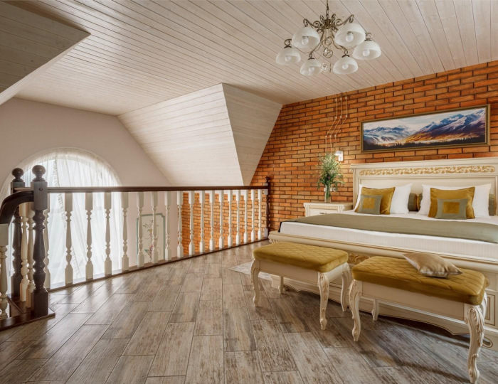 Номер делюкс двухуровневый с 1 двуспальной кроватью - Отель «Даховская слобода» Даховская