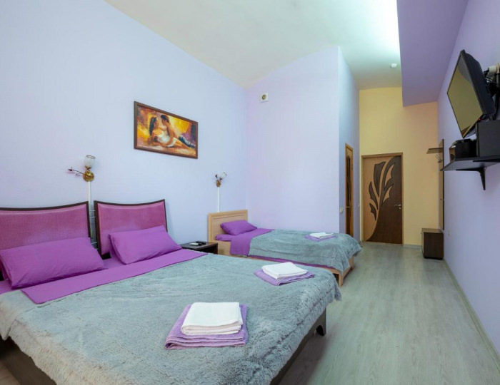 Номер стандарт семейный с 1 односпальной и 1 двуспальной кроватью - Гостиница «Демидовъ» Балашиха