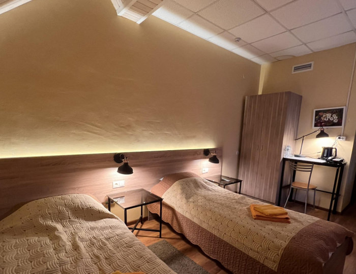 Стандарт с одной двуспальной или двумя односпальными кроватями - Отель «За околицей» Удельная