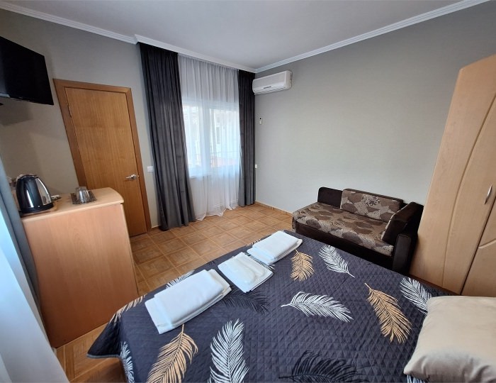 «ГОРОД» 15 СТАНДАРТНЫЙ ТРЕХМЕСТНЫЙ НОМЕР С ДВУСПАЛЬНОЙ КРОВАТЬЮ, ОДНОСПАЛЬНЫМ ДИВАНОМ - Гостевой дом «Цитрус» Геленджик