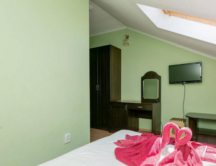 Комната стандарт с 1 двуспальной кроватью (мансарда) - Гостевой дом «Александрос» Геленджик