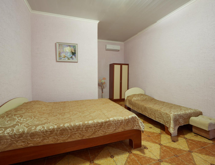 2-комнатный номер стандарт семейный с 3 односпальными и 1 двуспальной кроватью - Гостиница «Ультрамарин» Заозерное пгт