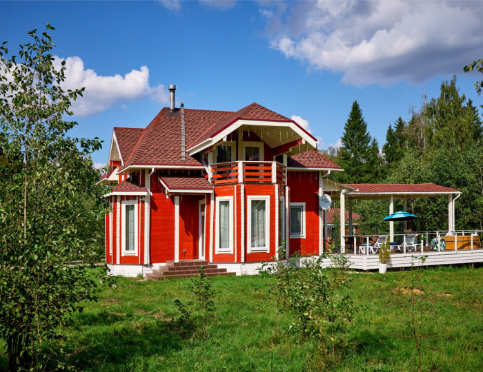 ШАЛЕ ДЕ ЛЮКС ИЗ БРУСА С КУПЕЛЬЮ НА ДРОВАХ - Глэмпинг «Просто Эко» Поджигородово