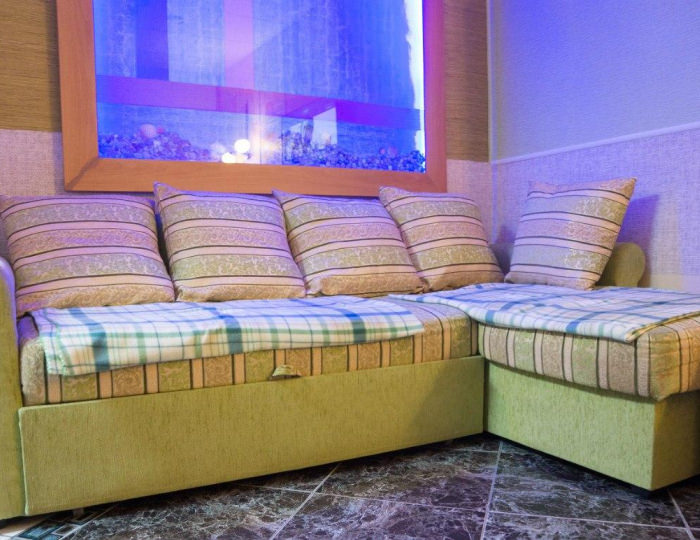 Номер эконом семейный (без окна) с двуспальной кроватью, диваном и двухъярусной кроватью (общие удобства) - Мини-отель «Коста Рика» Щелково